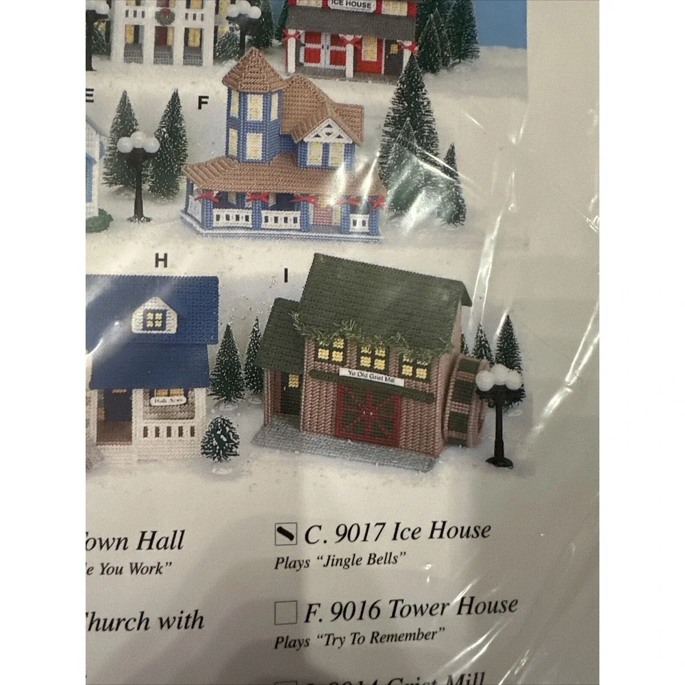 Mary Maxim Ice House Musical Village‎ Needlepoint Kit 9017